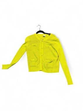 CAbi Lime Green Knit Button-Front Cardigan